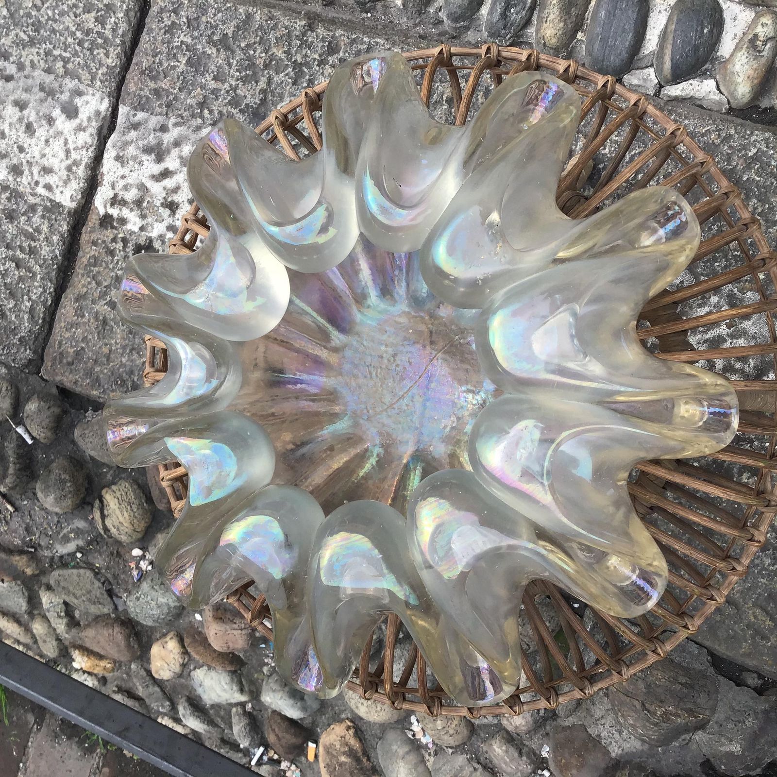 Barovier And Toso Vase Centerpiece Iridescent Glass 1940 Italy photo vinterior