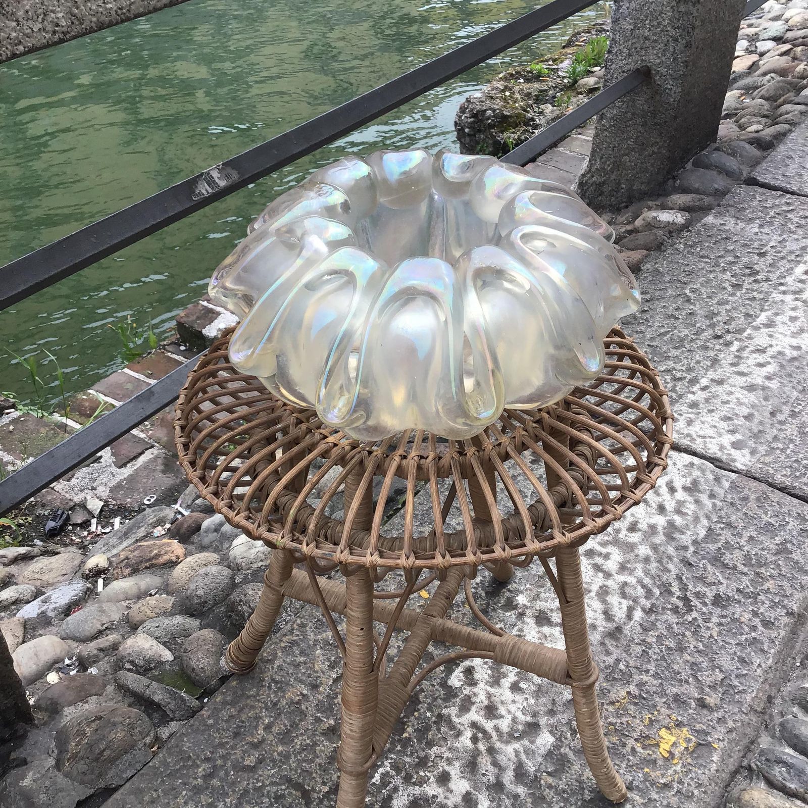 4766.0 Barovier And Toso Vase Centerpiece Iridescent Glass 1940 Italy photo