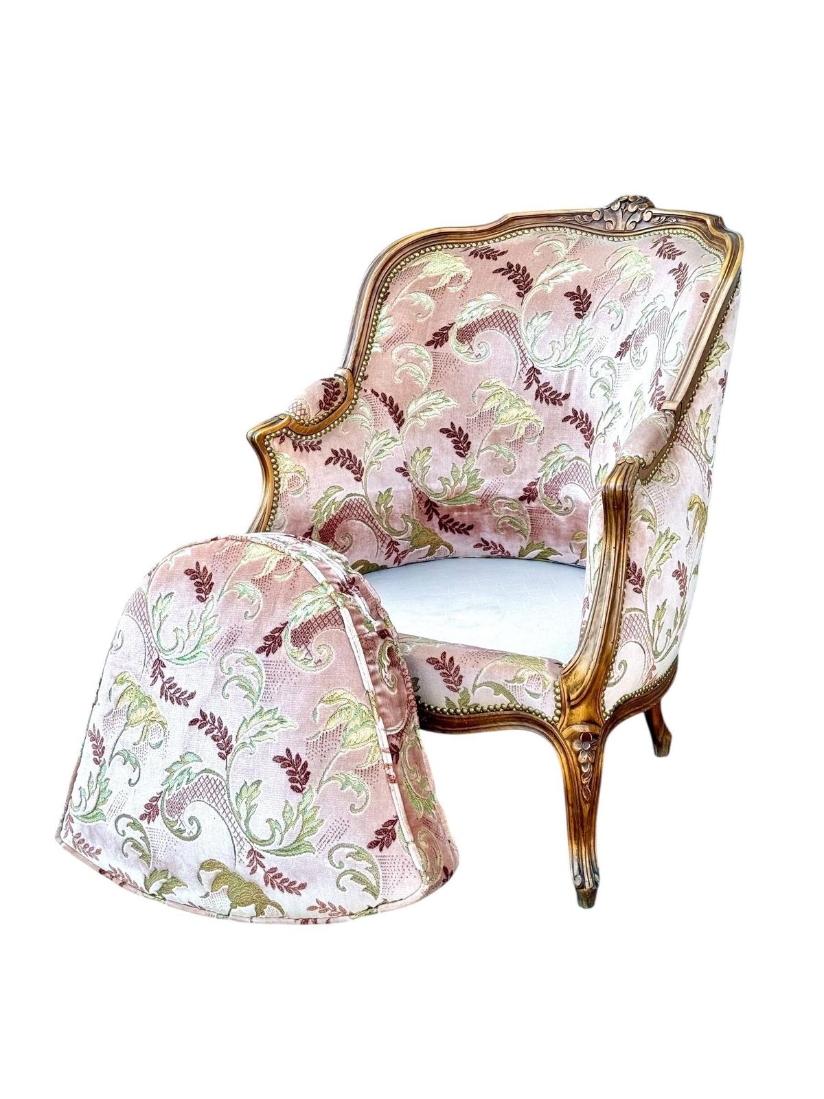 Louis XV Walnut Bergère Chair, Late 19th Century photo 1476.0