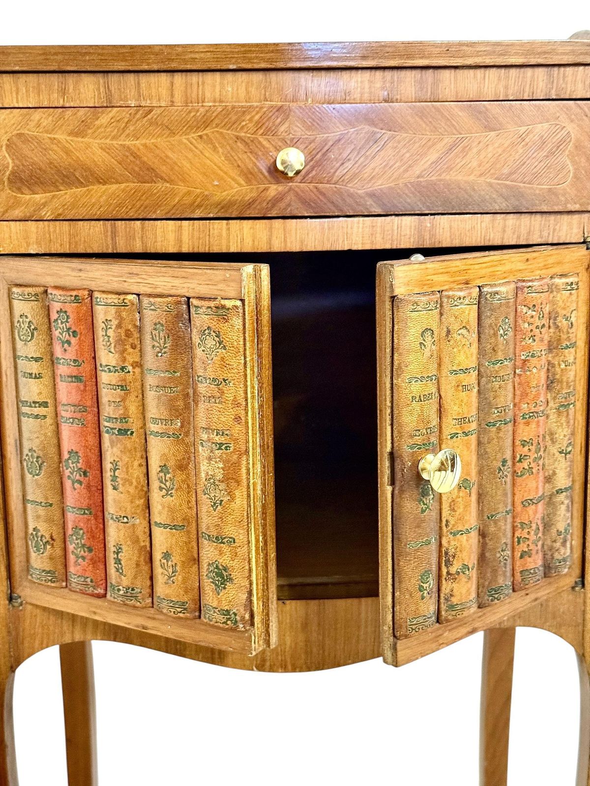 2048.0 Pair Of Louis XV Style Nightstands With Faux Book Front, 19th Century photo