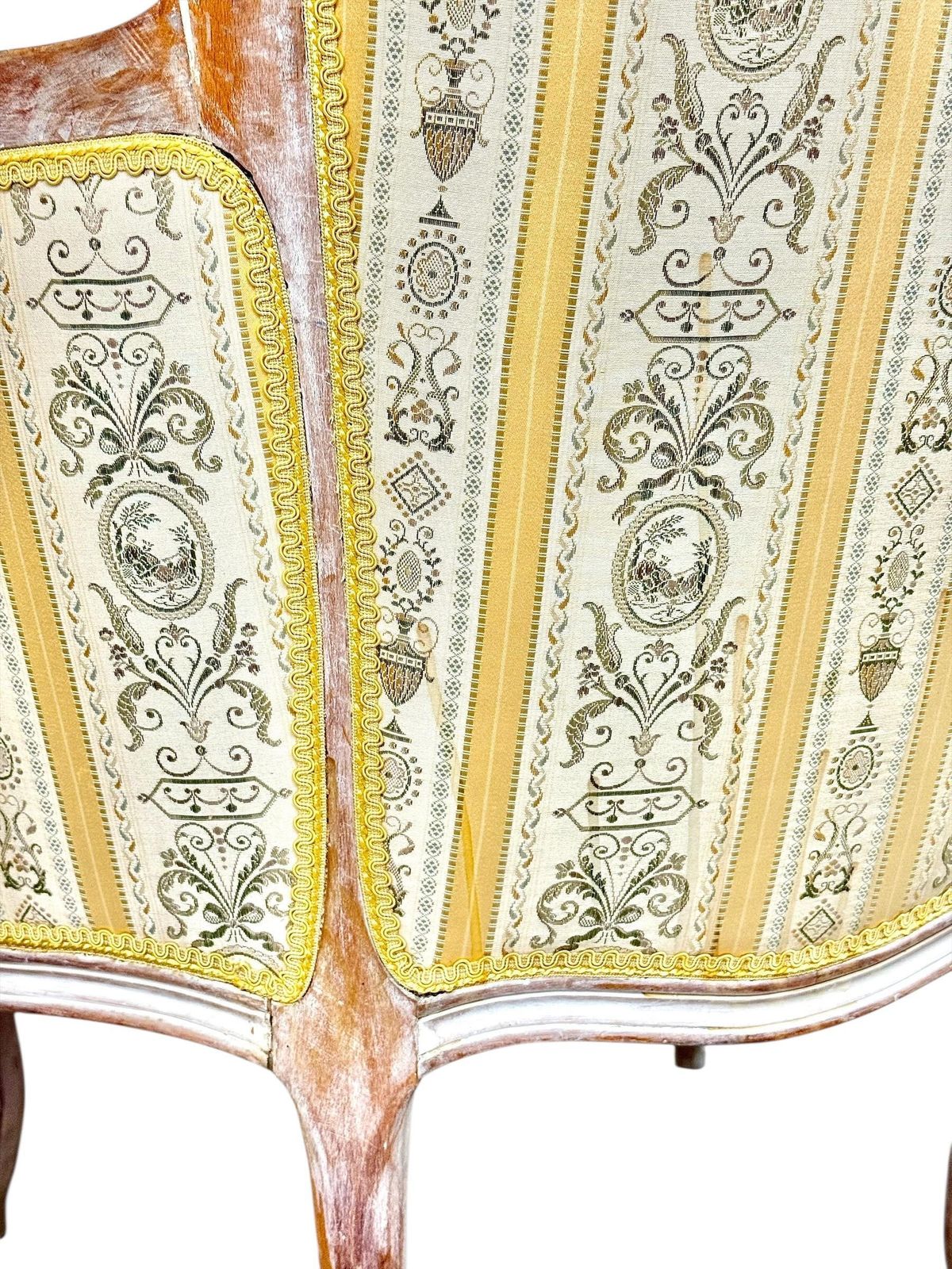 Pair Of 19th C. French Louis XVI Style Bergères With Silk Blend Satin Upholstery photo 2221.0