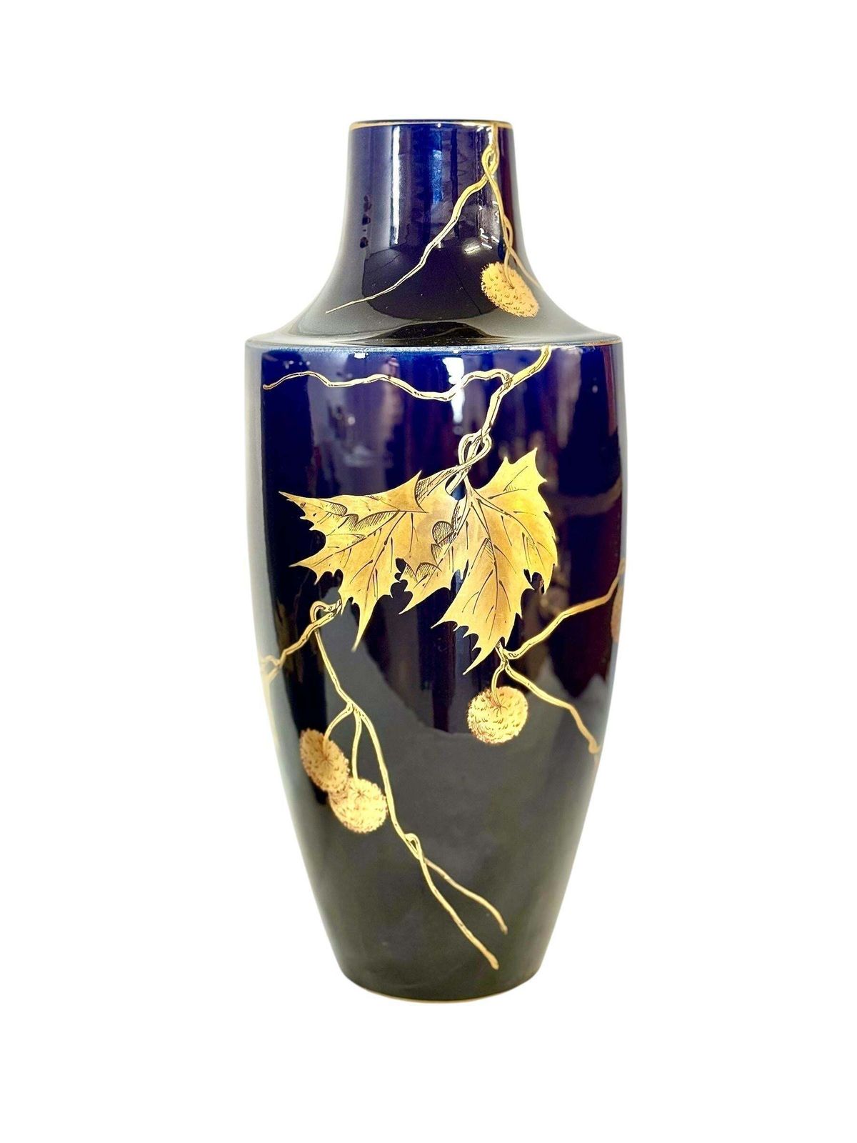 Large French Art Deco Faience Vases By Gustave Asch, Circa 1920 photo Home Decor