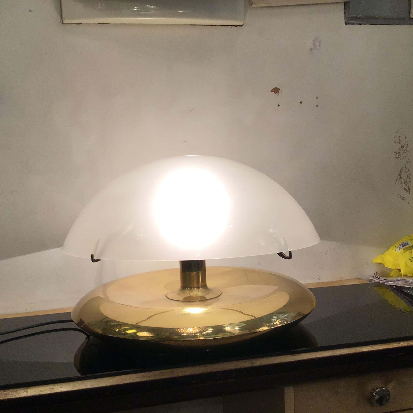 Ludovico Diaz De Santilana “ Medusa” Table Lamp Brass Glass 1960 Italy photo vintage