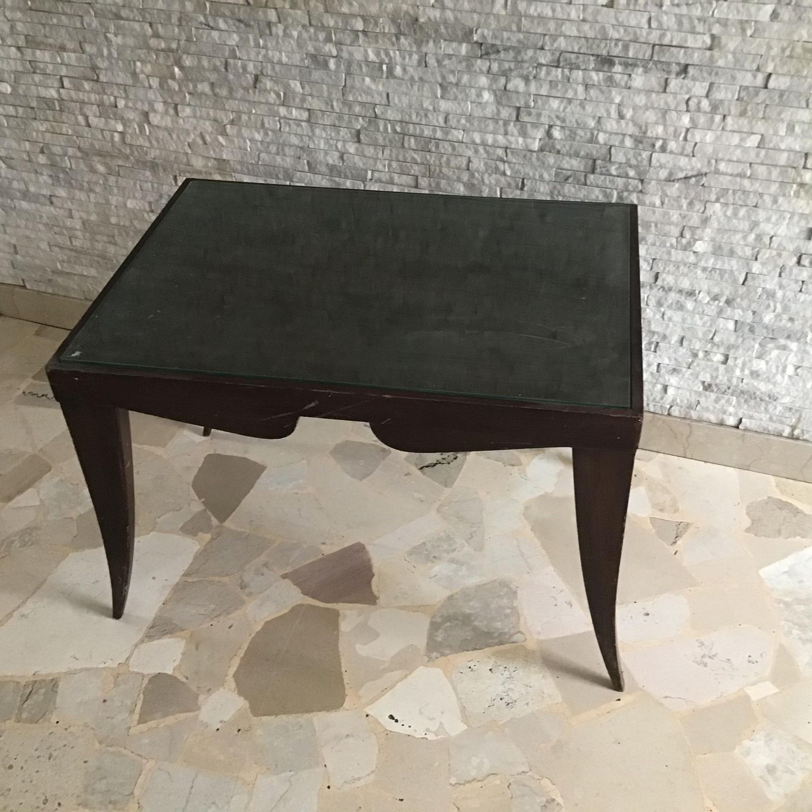 Osvaldo Borsani  Coffee ' Table. Wood Glass 1950 Italy photo furniture