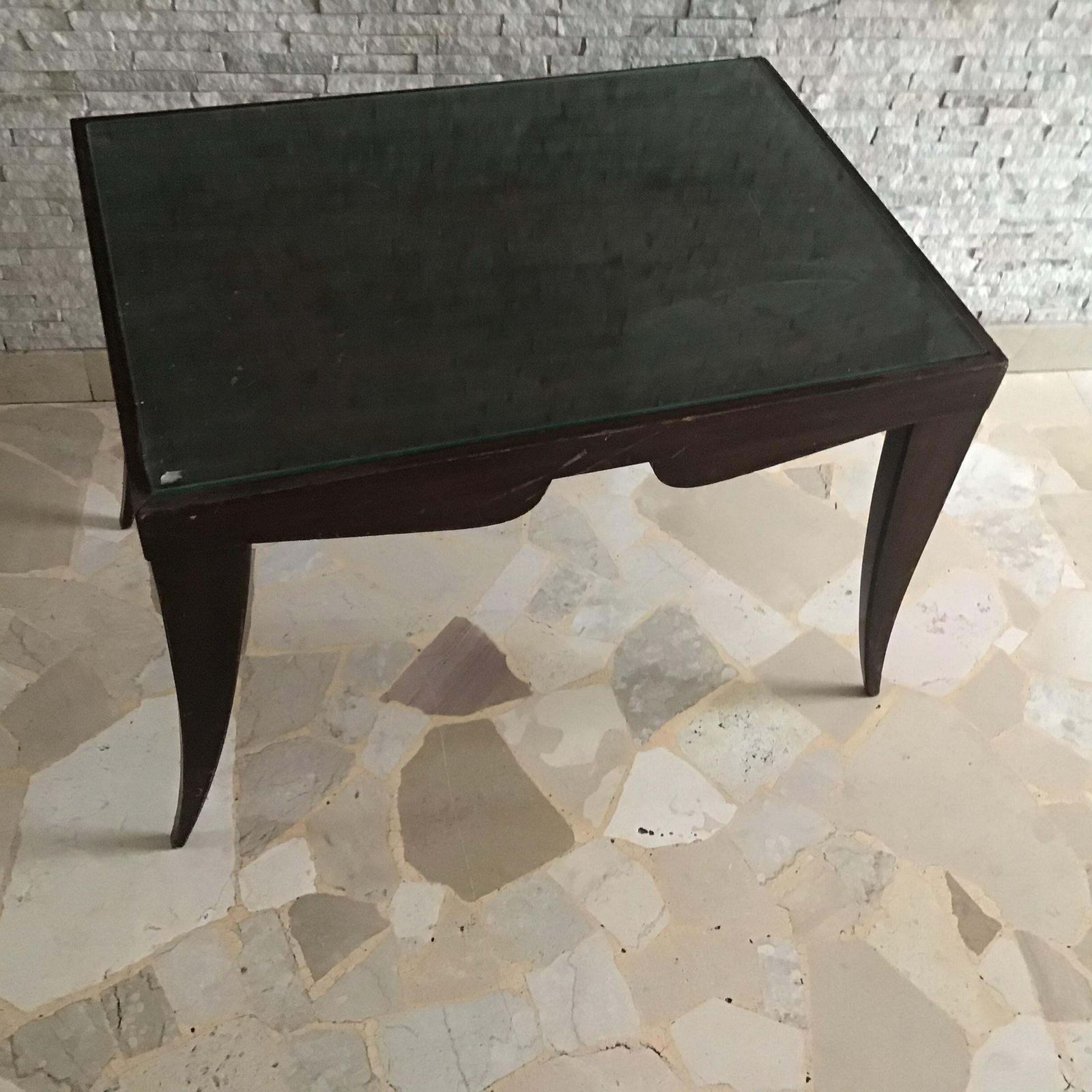 Osvaldo Borsani  Coffee ' Table. Wood Glass 1950 Italy photo for sale