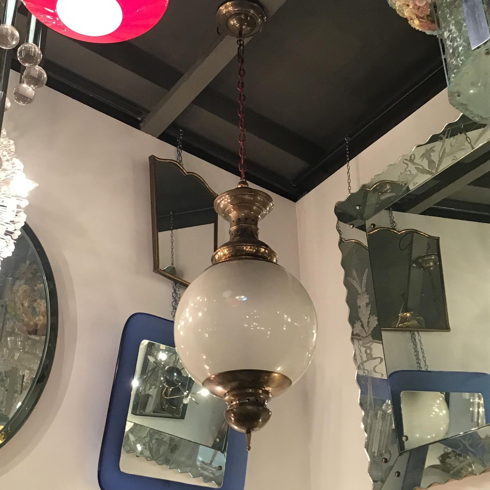 Luigi Caccia Dominioni “Azucena “ Chandelier Glass Brass 1955 Italy photo furniture