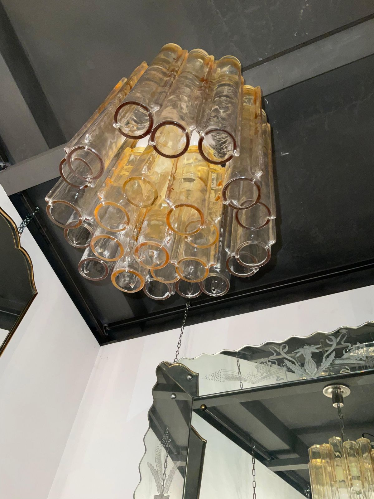 Lighting Venini   Ludovico Diaz De Santillana   Calze Model Chandelier   Murano 1970 photo