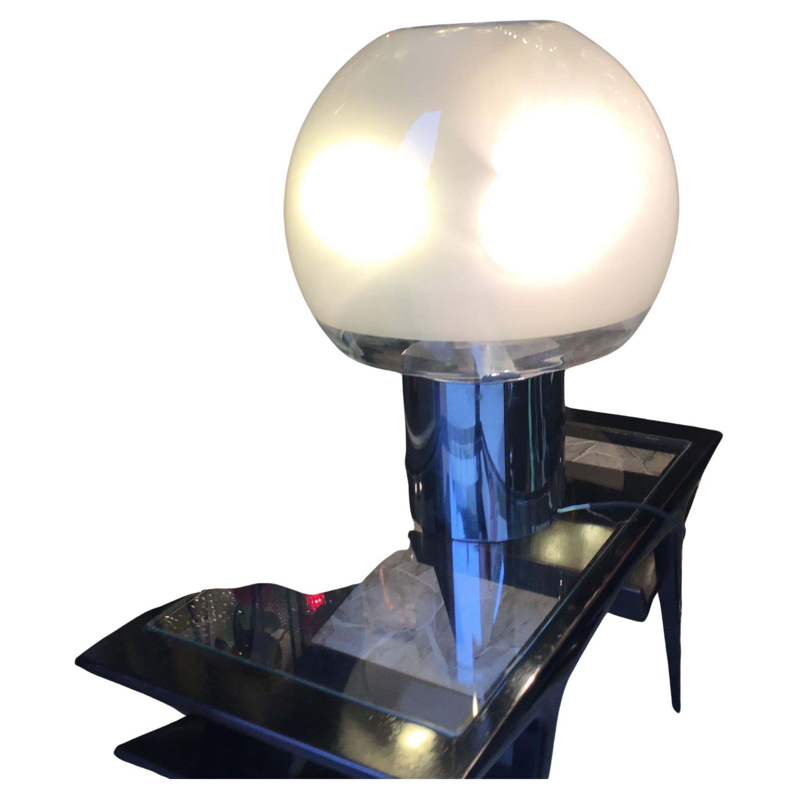 Azucena “Porcino” Luigi Caccia Dominioni 1966, Crome Plated Brass Blown Glass It