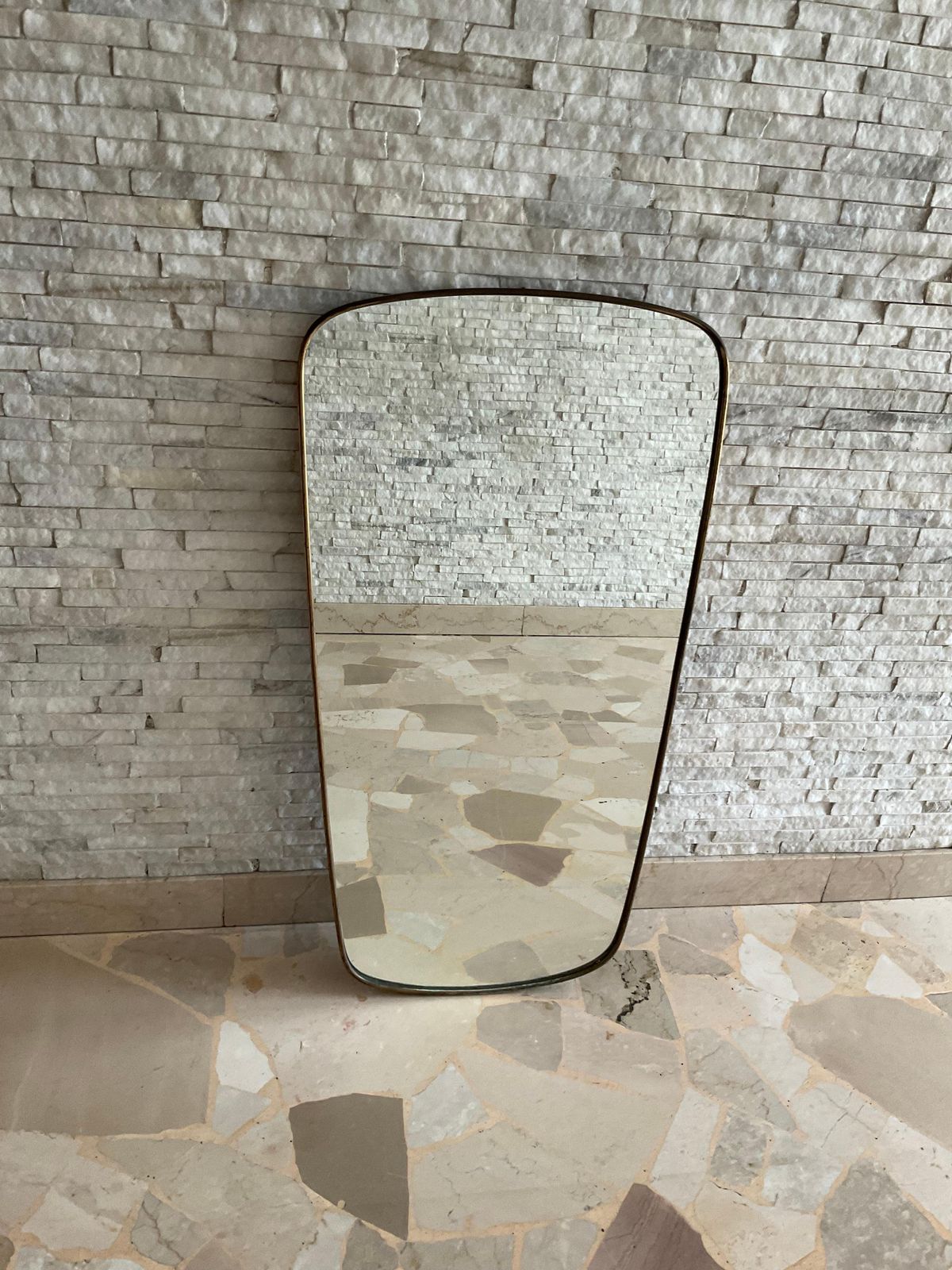 Pietro Chiesa   Mirror With Brass Frame   Fontanarte Made In Italy 1950s photo Home Decor