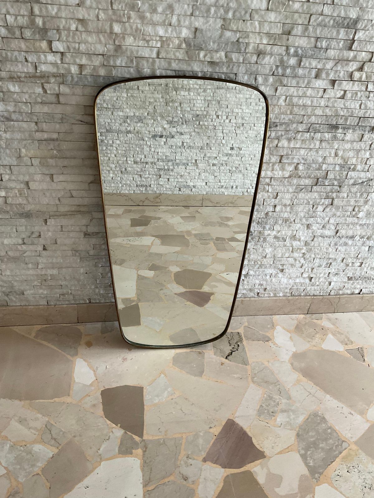 Pietro Chiesa   Mirror With Brass Frame   Fontanarte Made In Italy 1950s photo 2079.0
