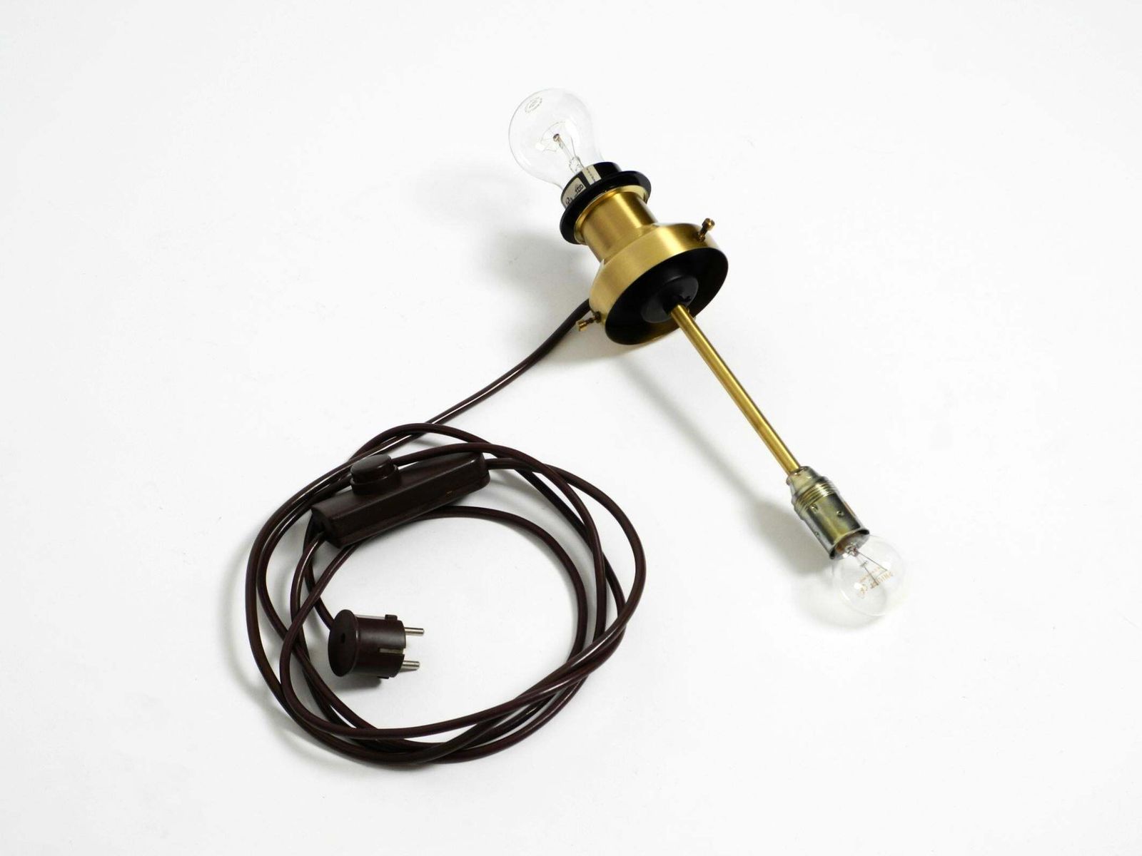 1434.0 70s Putzler Table Lamp With Illuminated Glass Body And Shade Made Of Dupion Silk photo