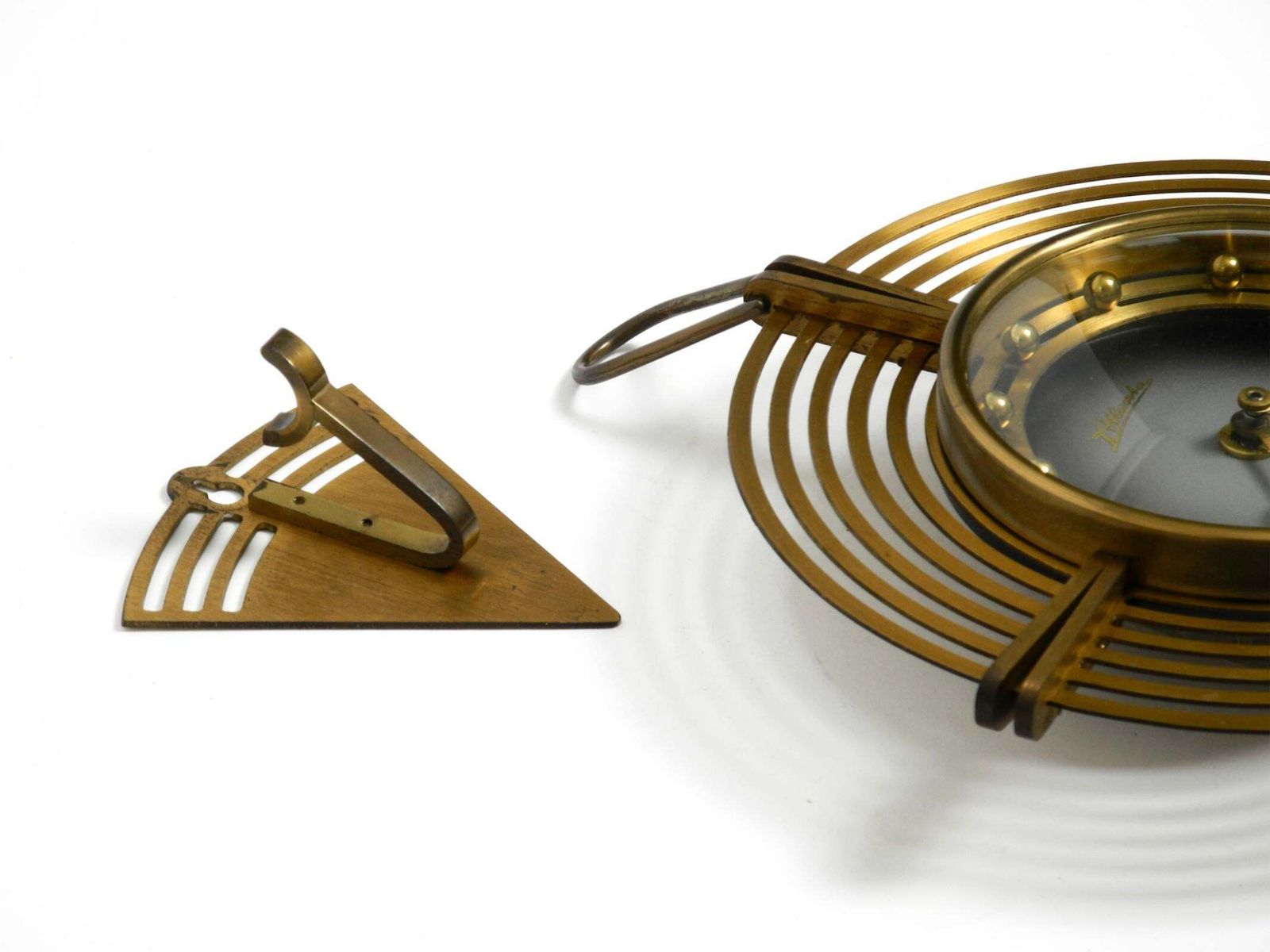 photo furniture Beautiful Mid Century Atlanta Wall Clock Battery Operated And Made Of Brass