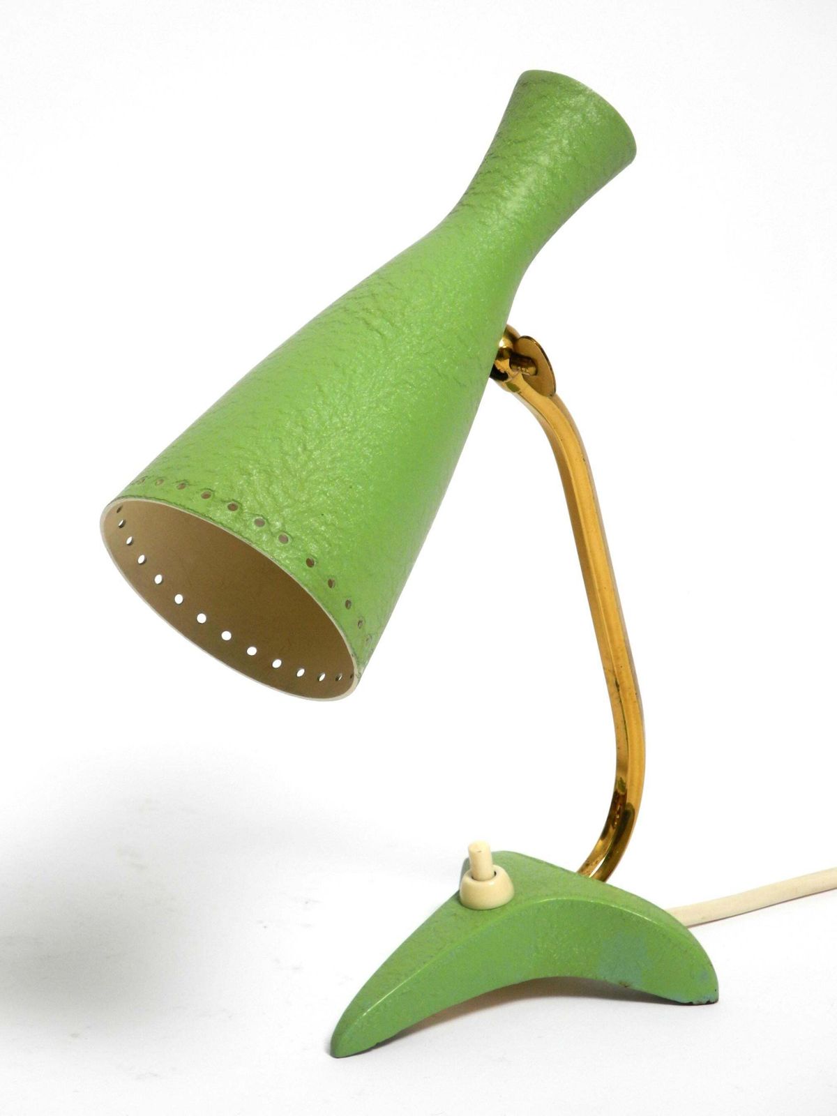 photo vinterior Pair Of Beautiful Green Mid Century Diabolo Crow's Foot Table Lamps From Cosack