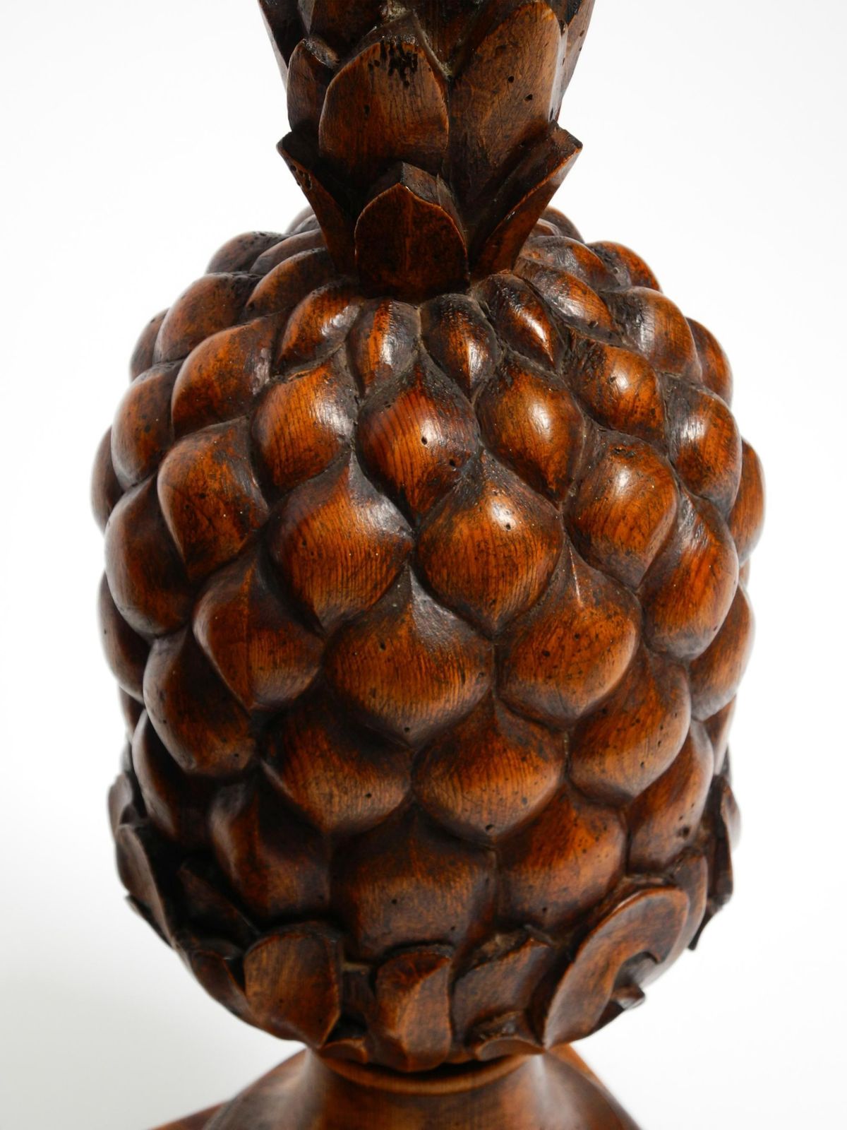 Pair Of Large Mid Century Modern Pineapple Table Lamps Made Of Stained Pinewood photo buy