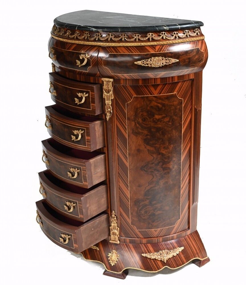 French Tall Boy Chest   Empire Demi Lune Commode photo vinterior
