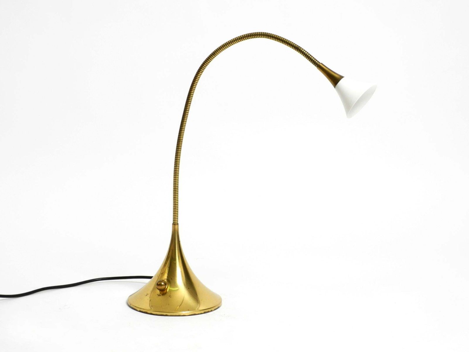 1980s Brass Halogen Table Lamp By Florian Schulz Model Esa With Gooseneck photo furniture