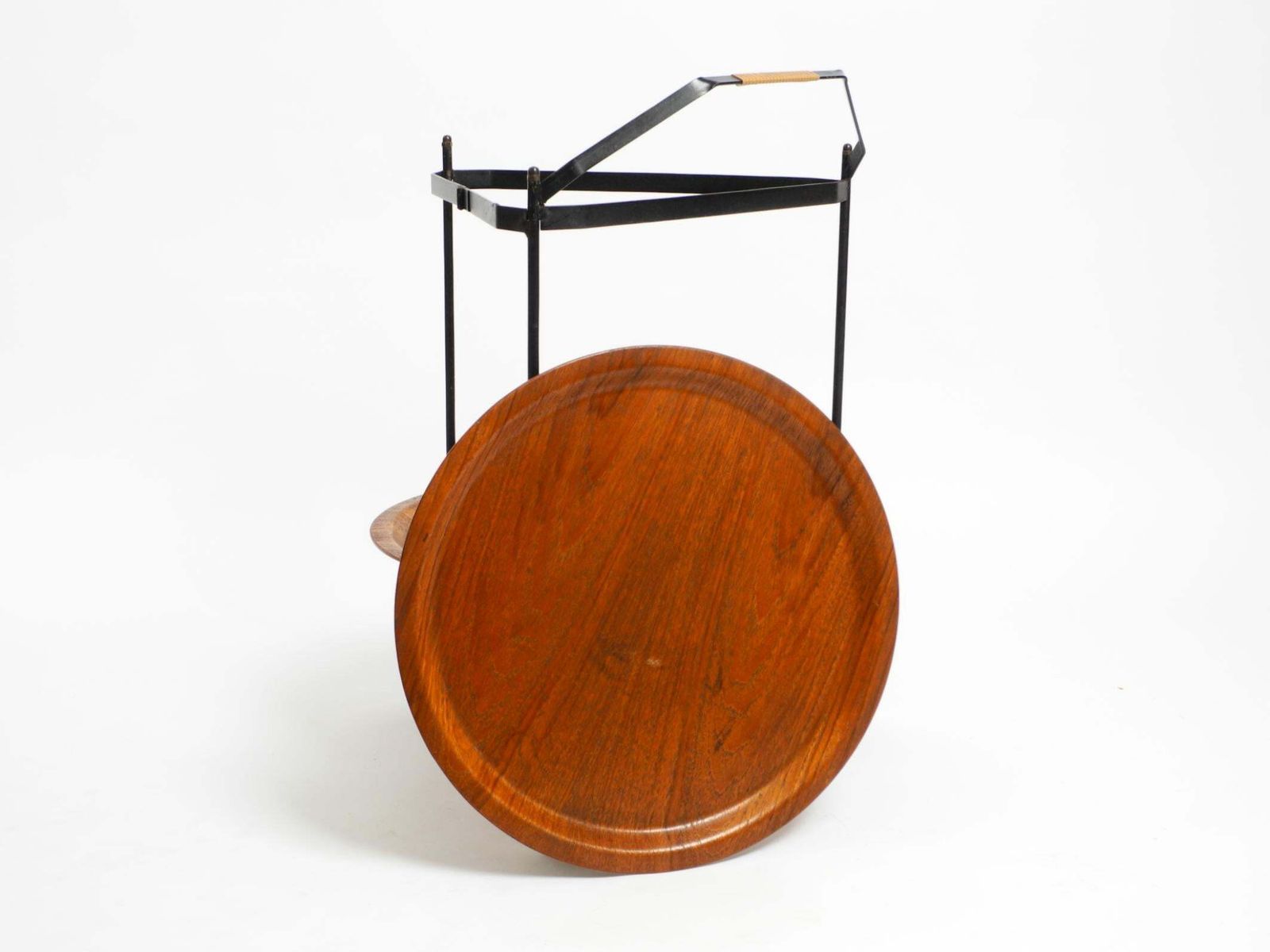 Furniture Beautiful Folding Mid Century Serving Trolley With Removable Teak Pagwood Trays photo