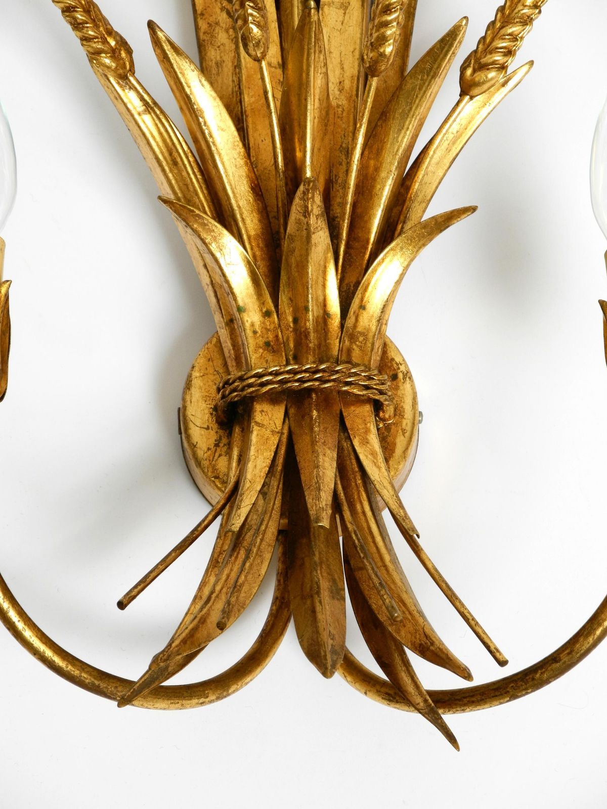 Beautiful Large 70s Gold Plated 2 Armed Metal Wall Lamp By Hans Kögl photo buy