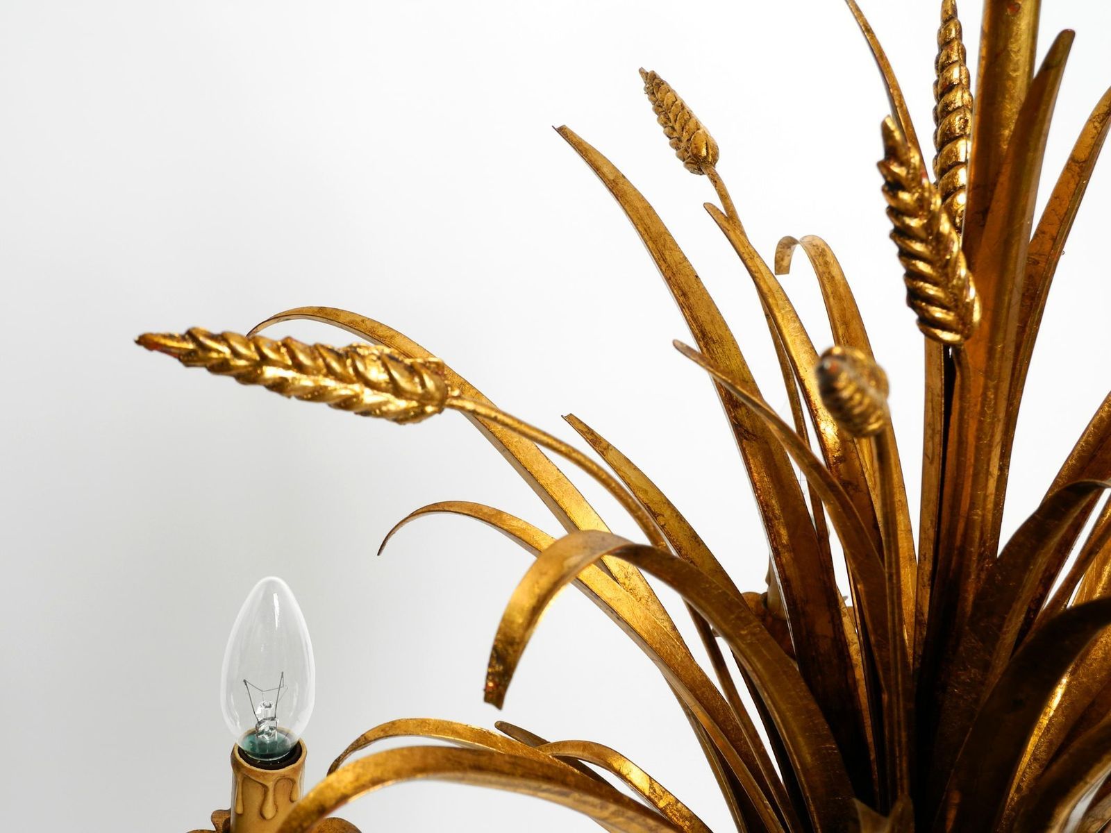 1832.0 Beautiful 1970s Gold Plated 5 Arm Tall Metal Chandelier By Hans Kögl photo