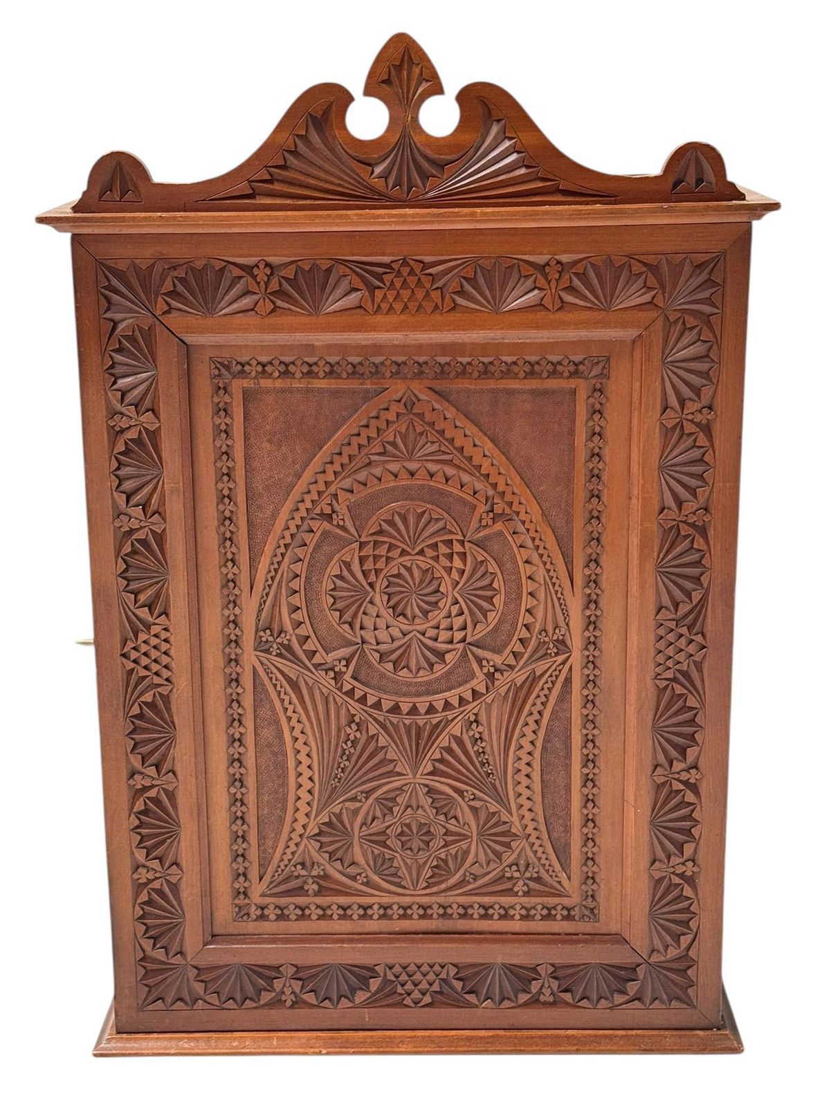 Art Nouveau Arts & Crafts Kerfschnitt Wall Cabinet, 1900s photo for sale