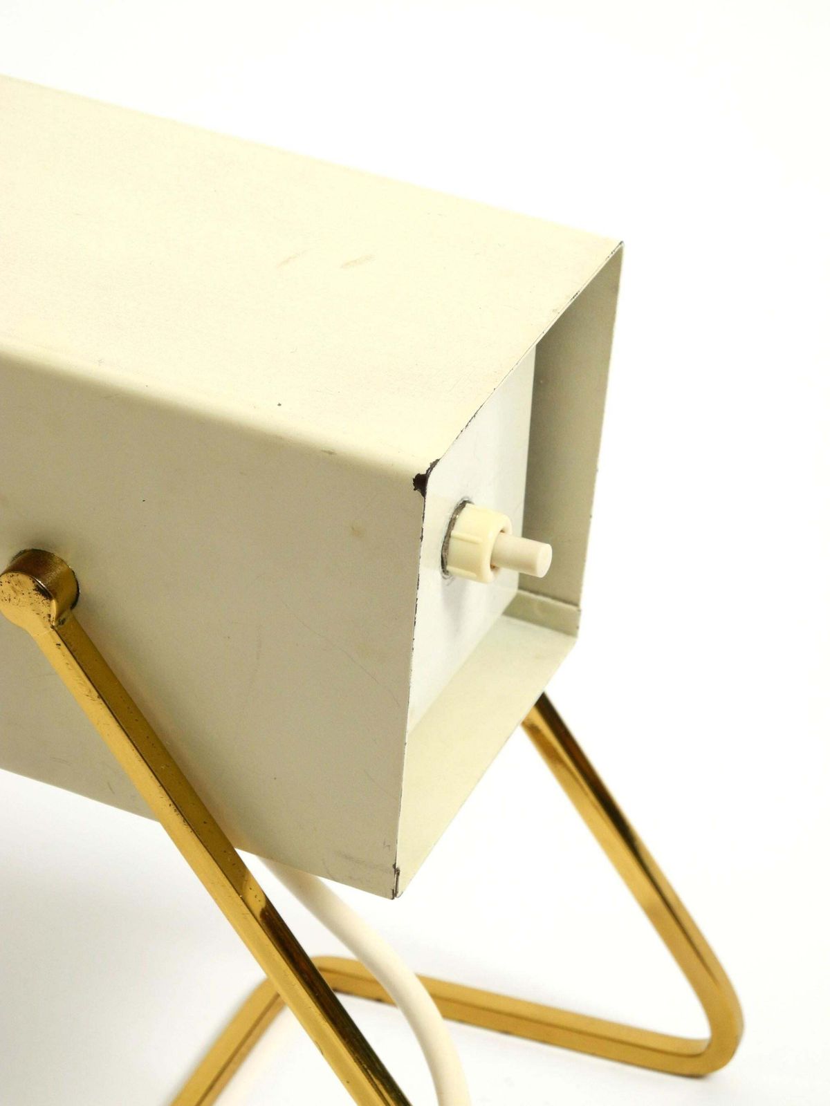 photo for sale Great Mid Century Modern Metal Bedside Lamp With Brass Base By Kaiser Leuchten