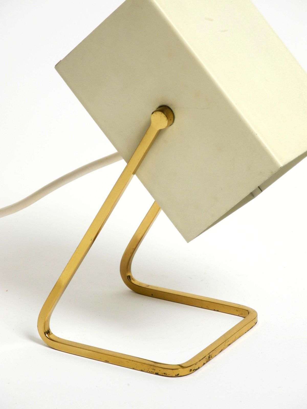 677.0 Great Mid Century Modern Metal Bedside Lamp With Brass Base By Kaiser Leuchten photo