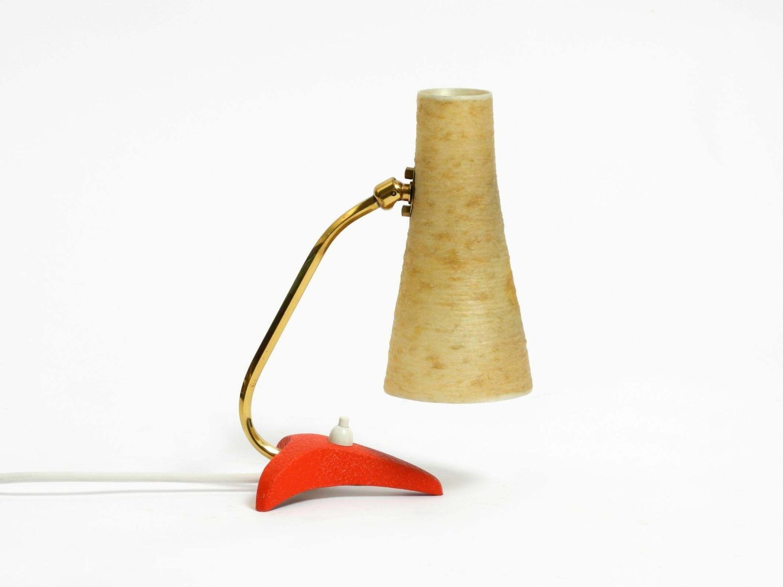 Small Mid Century Crow's Foot Table Lamp With Fiberglass Lampshade By Cosack photo Lighting