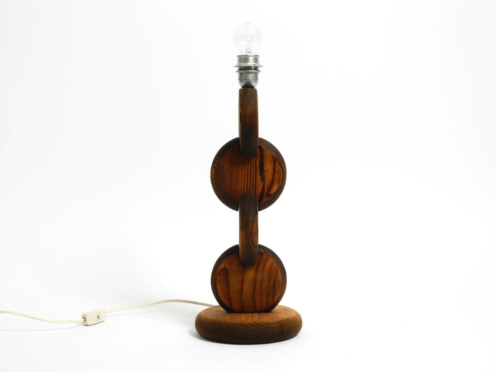 Large Rare Beautiful 1960s Table Lamp By Temde Made Of Pinewood photo vinterior