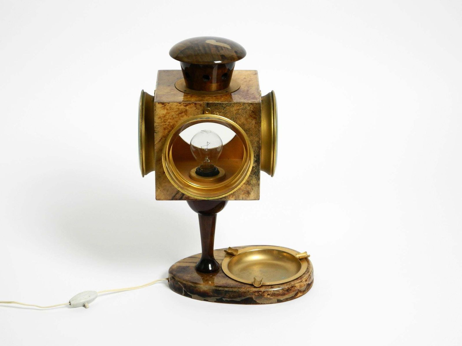 Large Italian Mid Century Table Lamp By Aldo Tura Designed Like A Lantern photo furniture