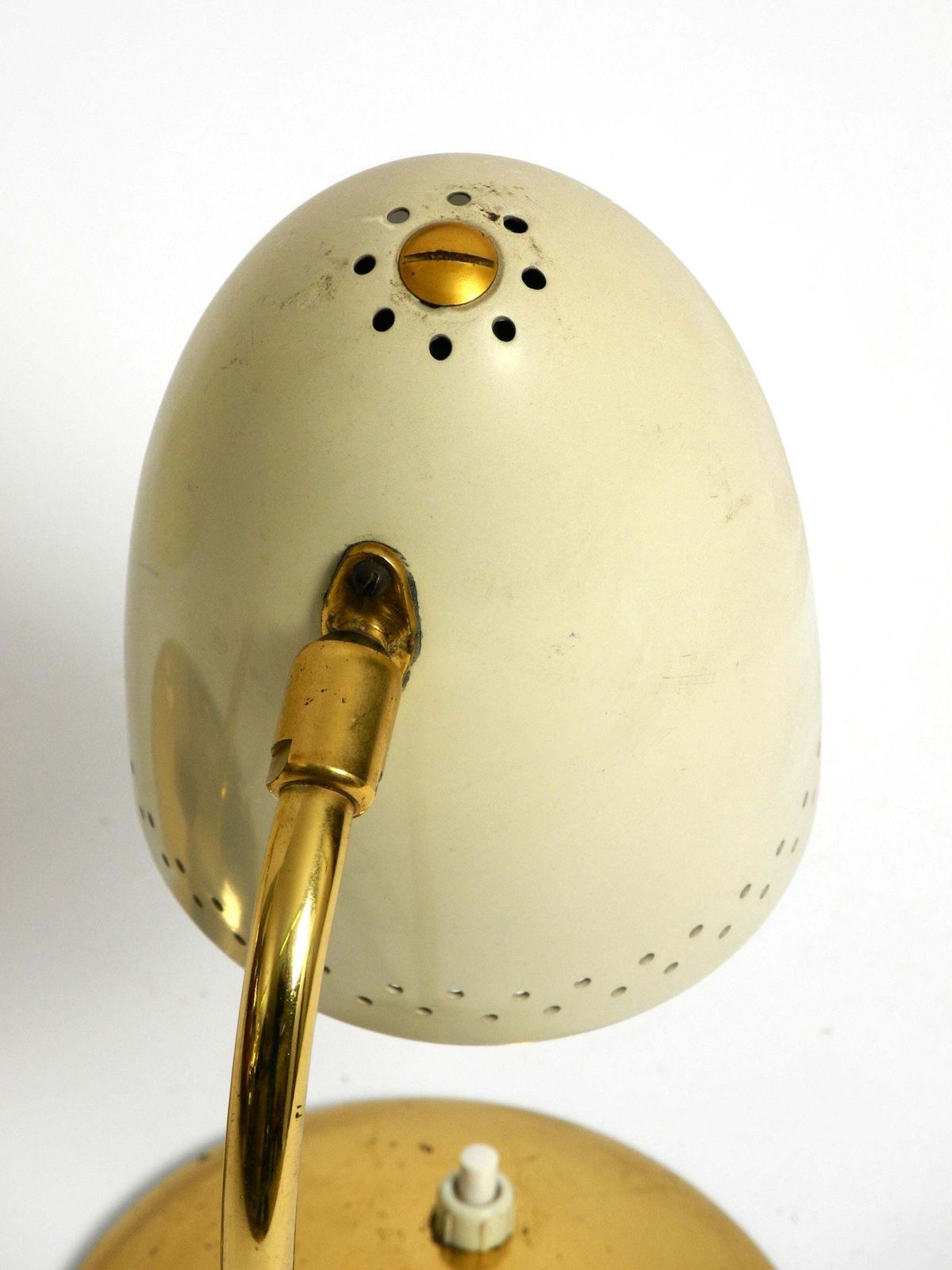 Lighting Pair Of Beautiful German Mid Century Modern Brass Table Lamps With Metal Shades photo