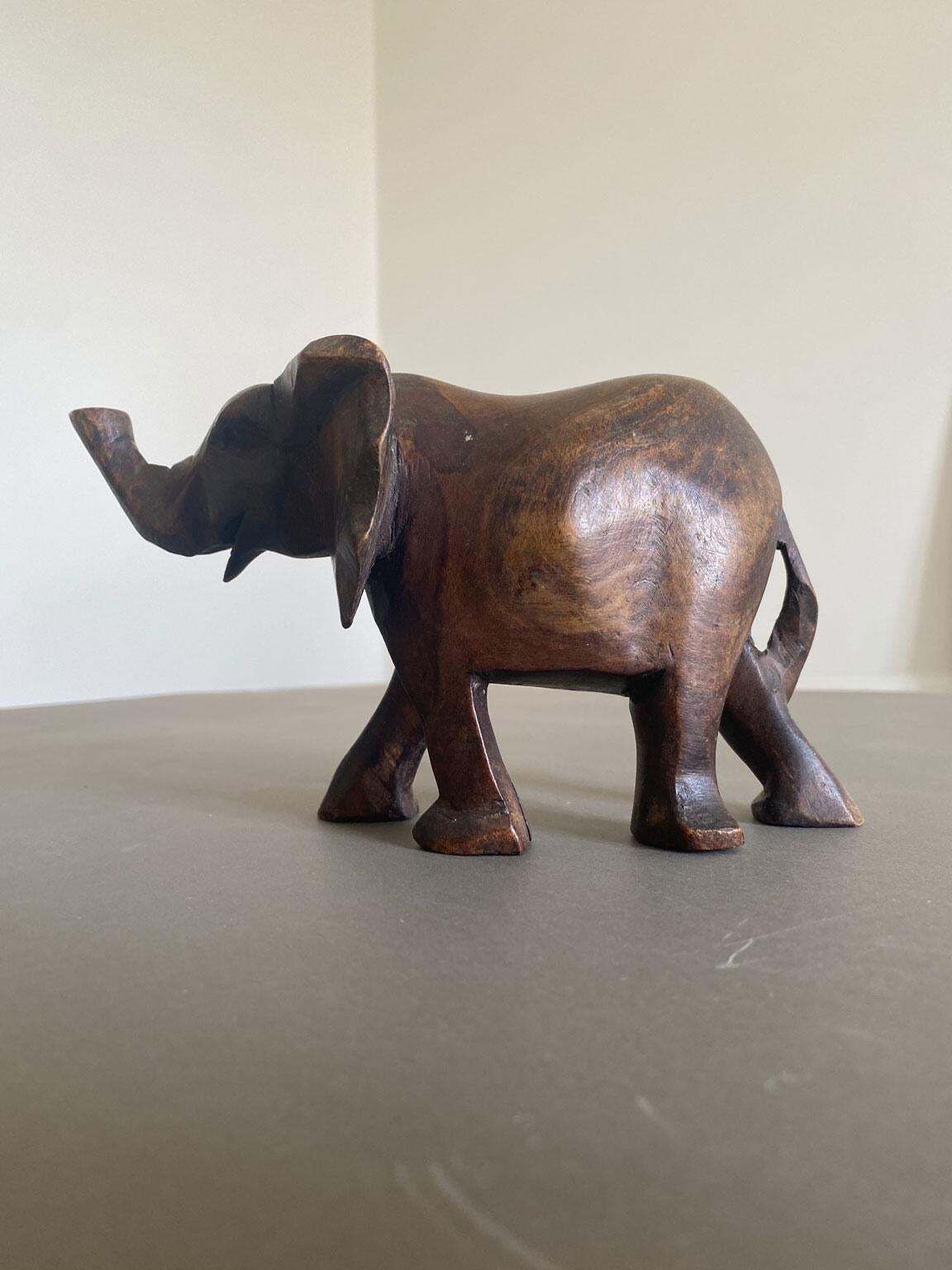 Italy Late 20th Century Carved Wooden Elephant photo vinterior