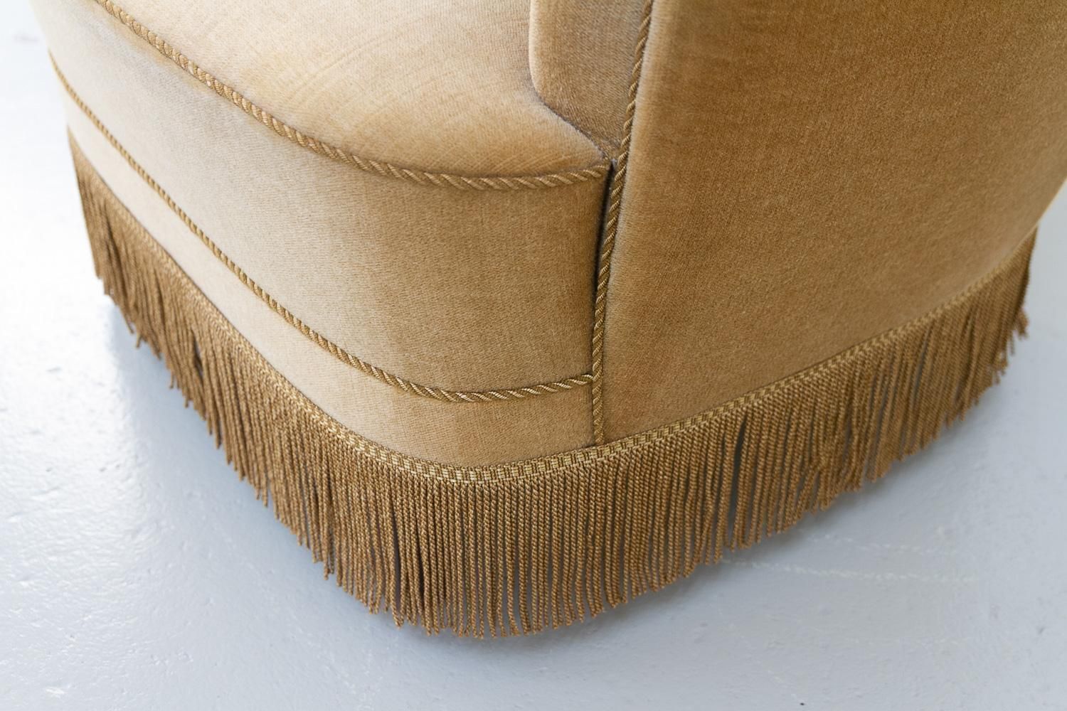 Danish Mid Century Velvet Lounge Chair, 1960s. photo vintage