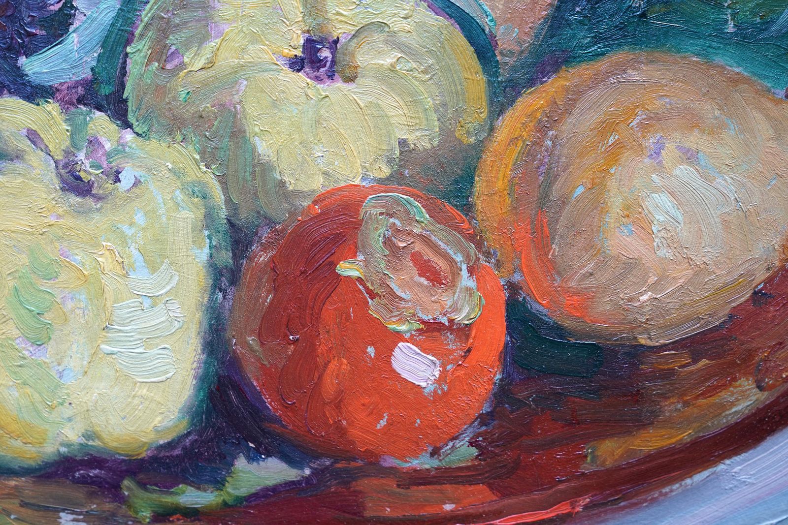 William Samuel Hortonstill Life With Fruit And Lantern   American Impressionist Art Oil Paintingcirca 1920 photo vintage