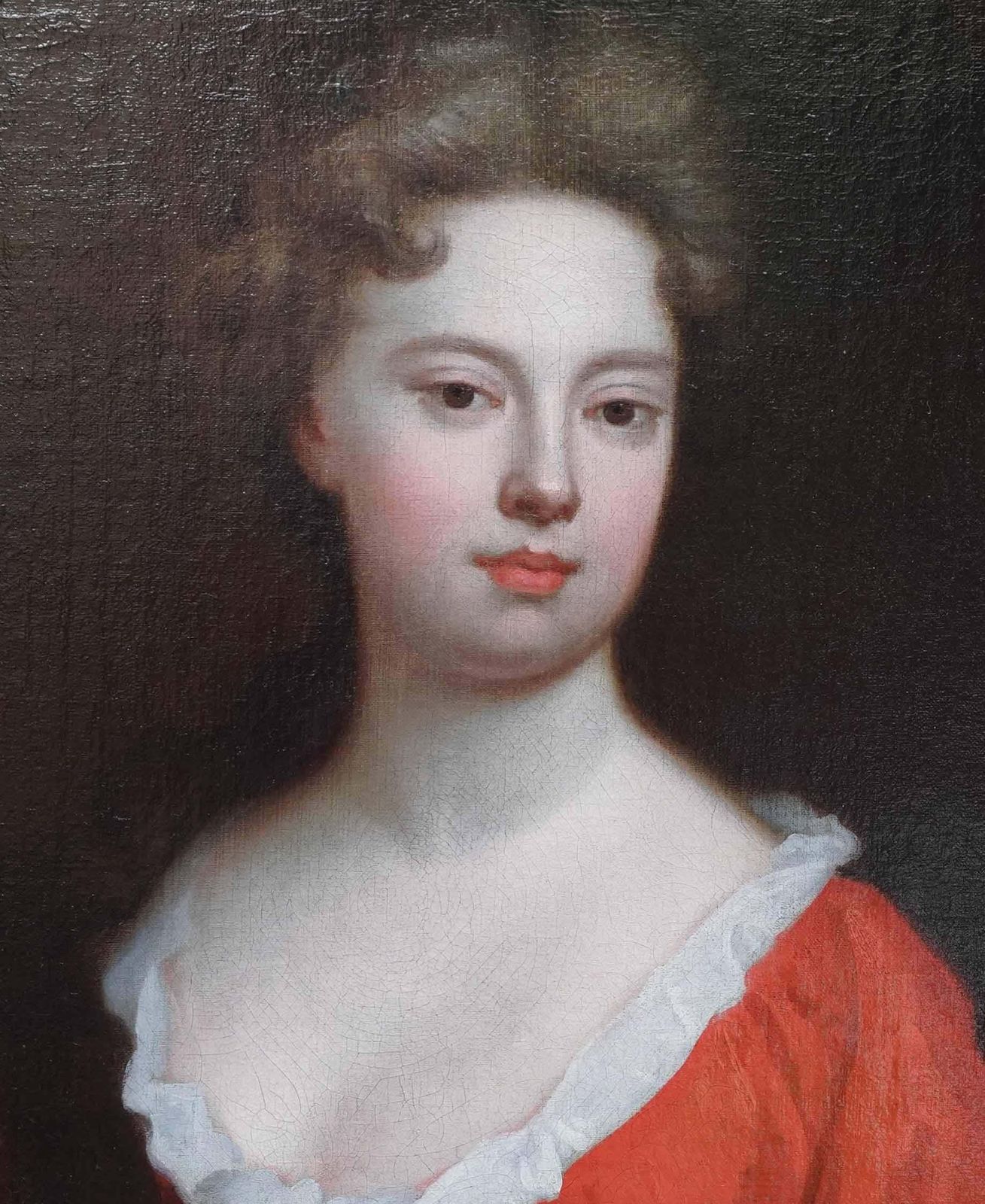 Portrait Of Lady In Red Dress   British Old Master Art Female Oil Paintingcirca 1699 photo Art