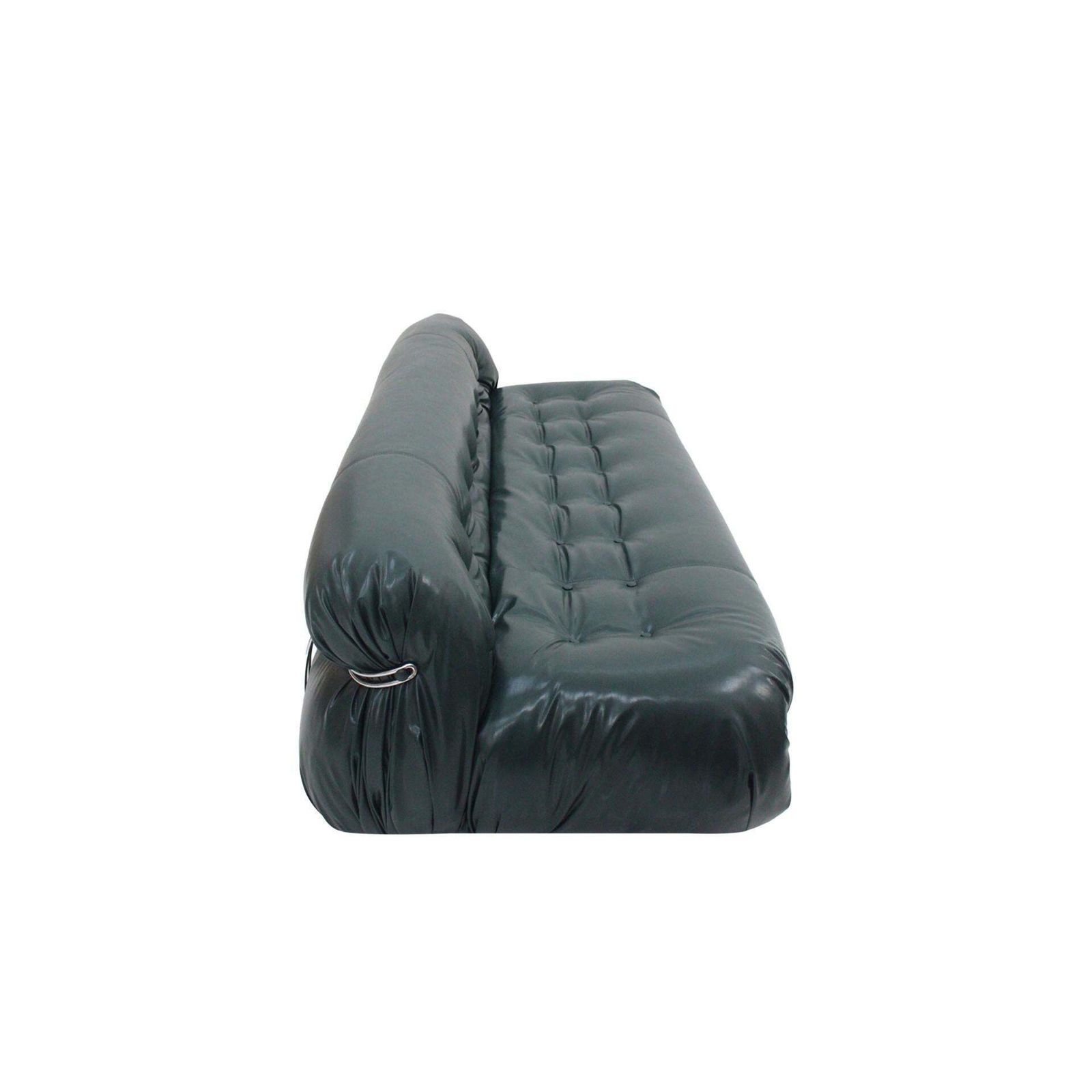 Soriana Sofa By Tobia Scarpa For Cassina, Italy 1960s, Green Leather And Steel photo Furniture