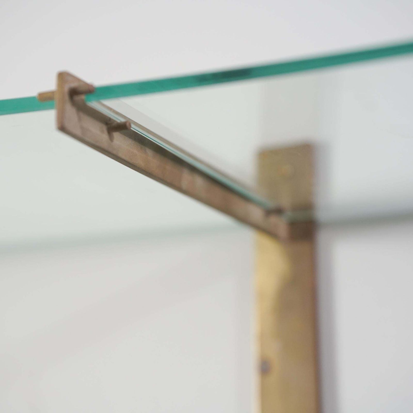 Rare Glass And Brass Wall Shelf System, Ahti Taskinen, 1960/1970s photo for sale