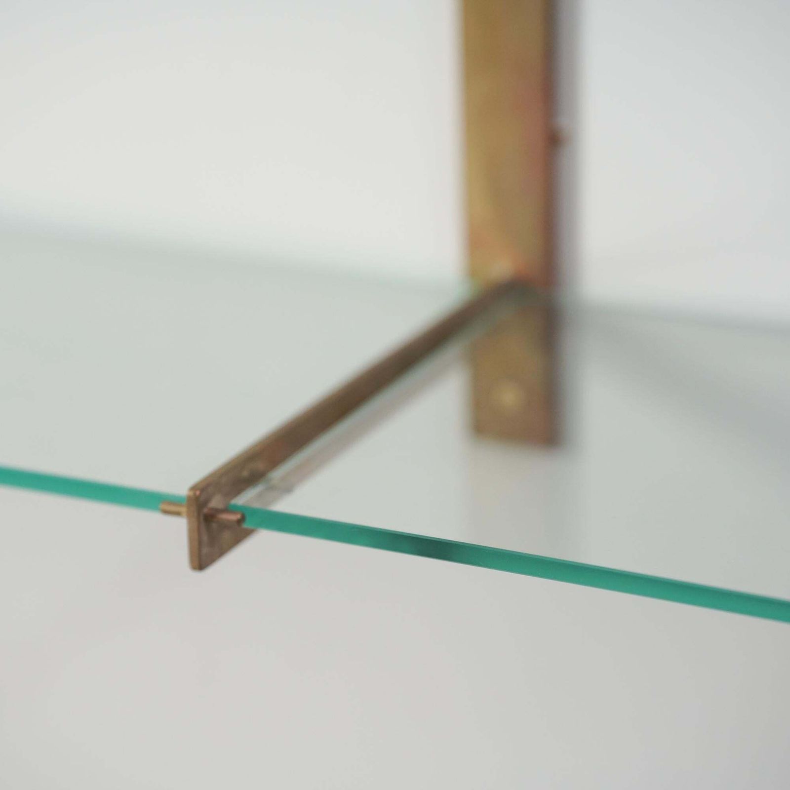 Rare Glass And Brass Wall Shelf System, Ahti Taskinen, 1960/1970s photo Furniture
