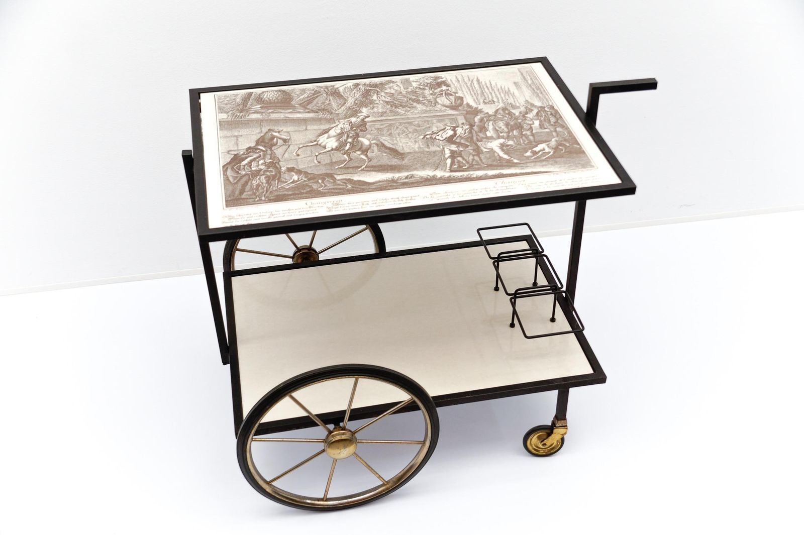 photo furniture Simple And Elegant Metal Bar Cart Serving Trolley, "Changieren", 1960s Germany
