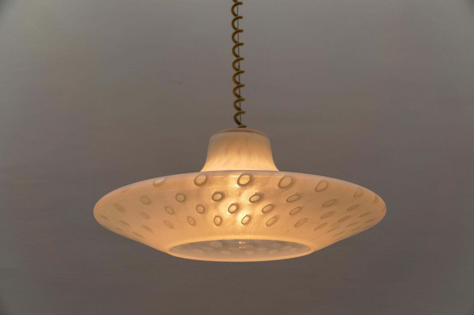 Vintage Glass Pendant Light By Aloys Ferdinand Gangkofner, Peill & Putzler 1960s photo vintage