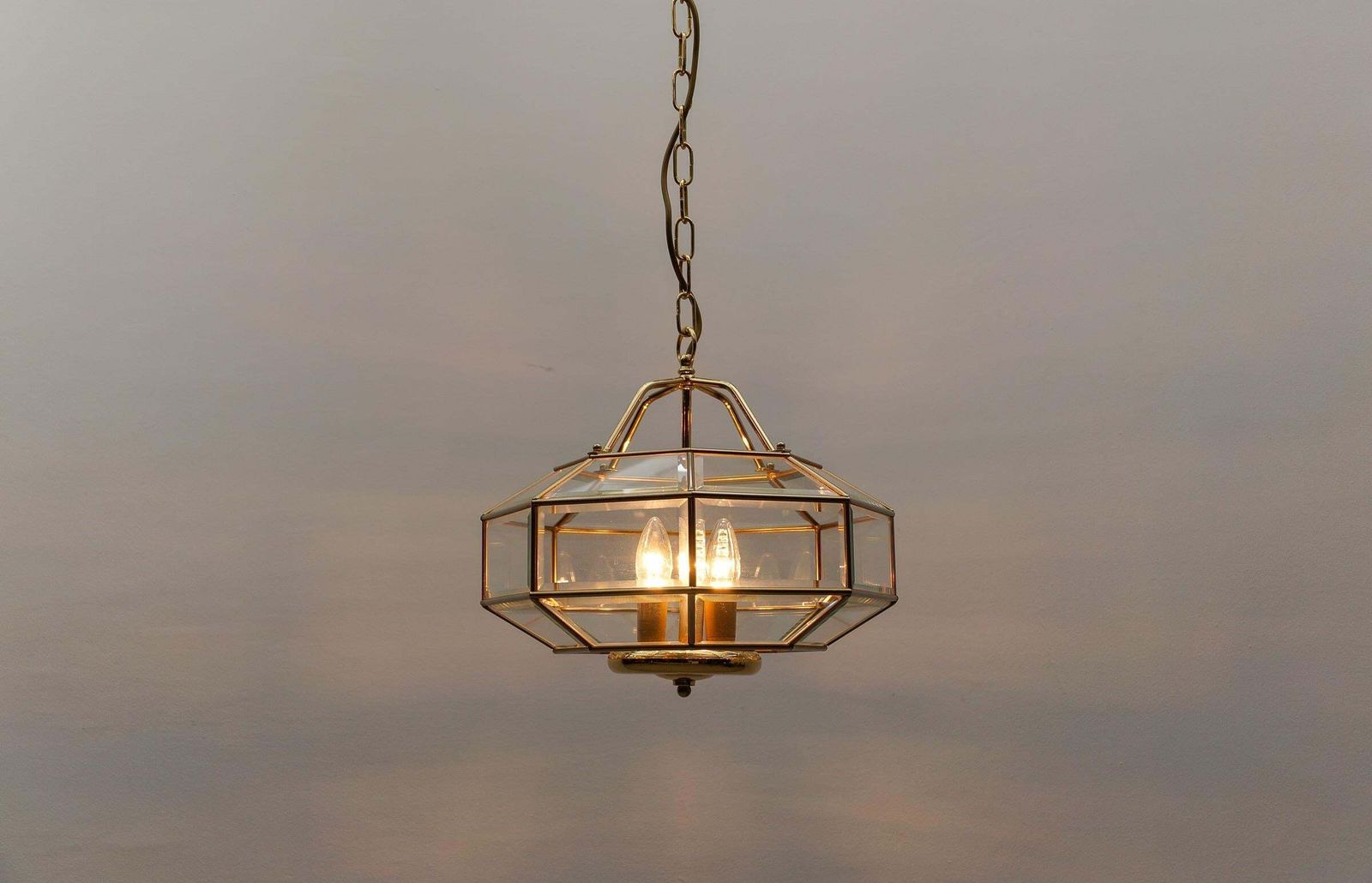 Lovely Elegant Cut Glass Pendant Lamp, Italy 1960s photo 910.0
