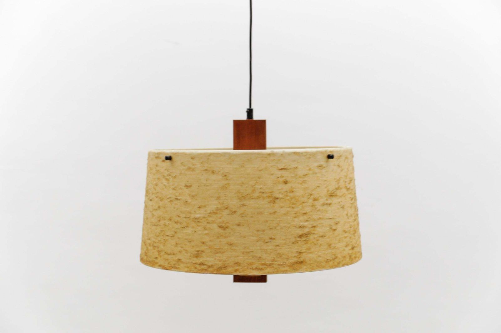 Lovely Ceiling Lamp In Teak And Glass Fiber By Temde Swiss, 1960s photo 1430.0