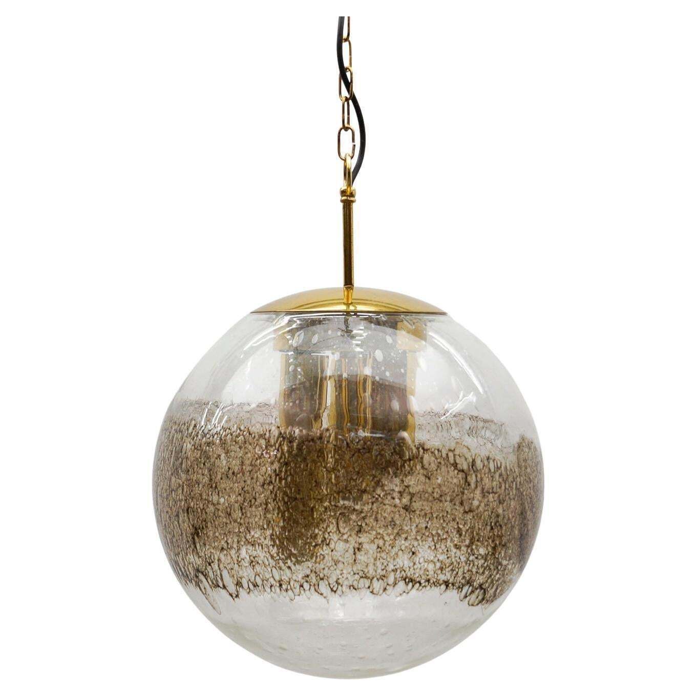 Lovely Murano Glass Ball Pendant Lamp   1960s Germany