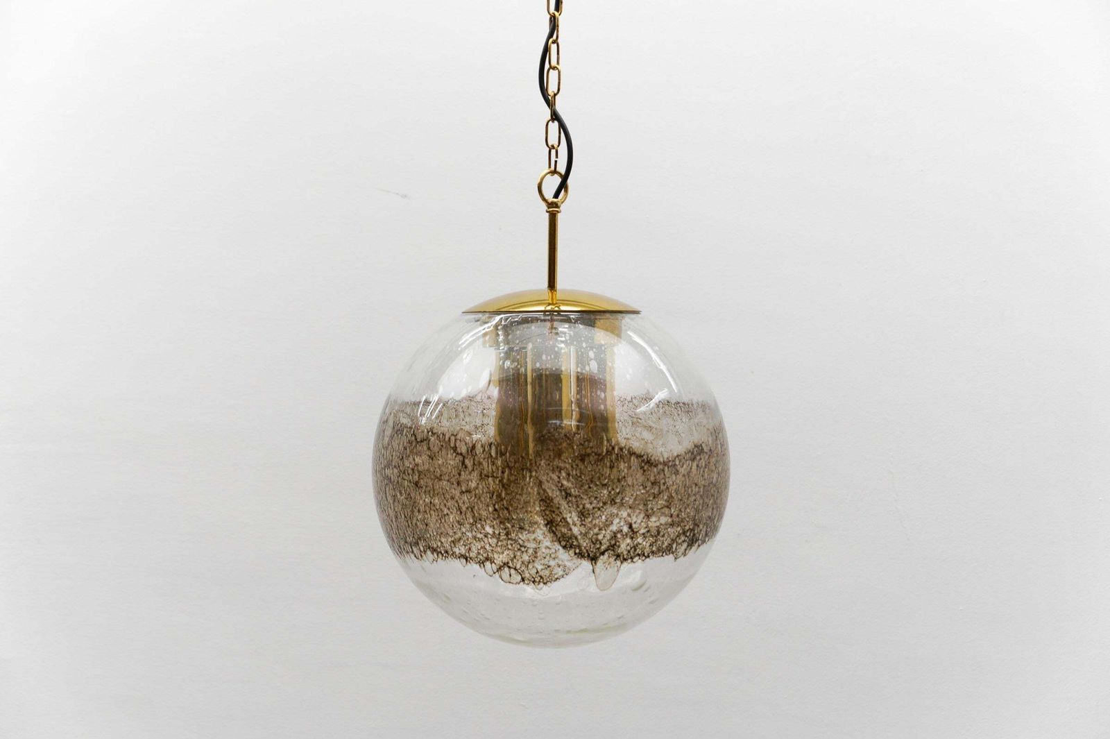 Lovely Murano Glass Ball Pendant Lamp   1960s Germany photo vinterior