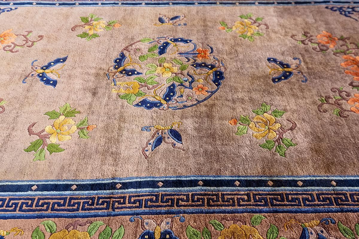 Chinese Silk Rug – Floral Harmony From The Mid 20th Century photo furniture