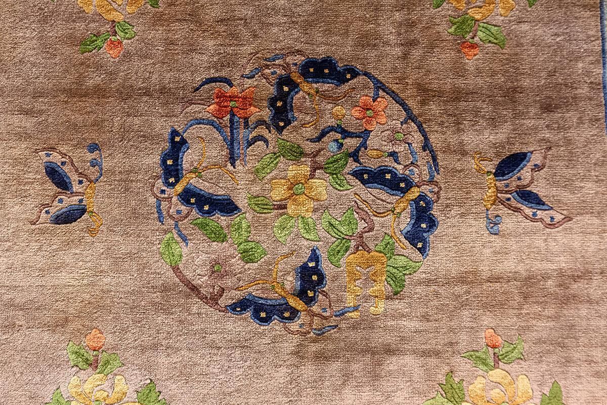 Chinese Silk Rug – Floral Harmony From The Mid 20th Century photo buy