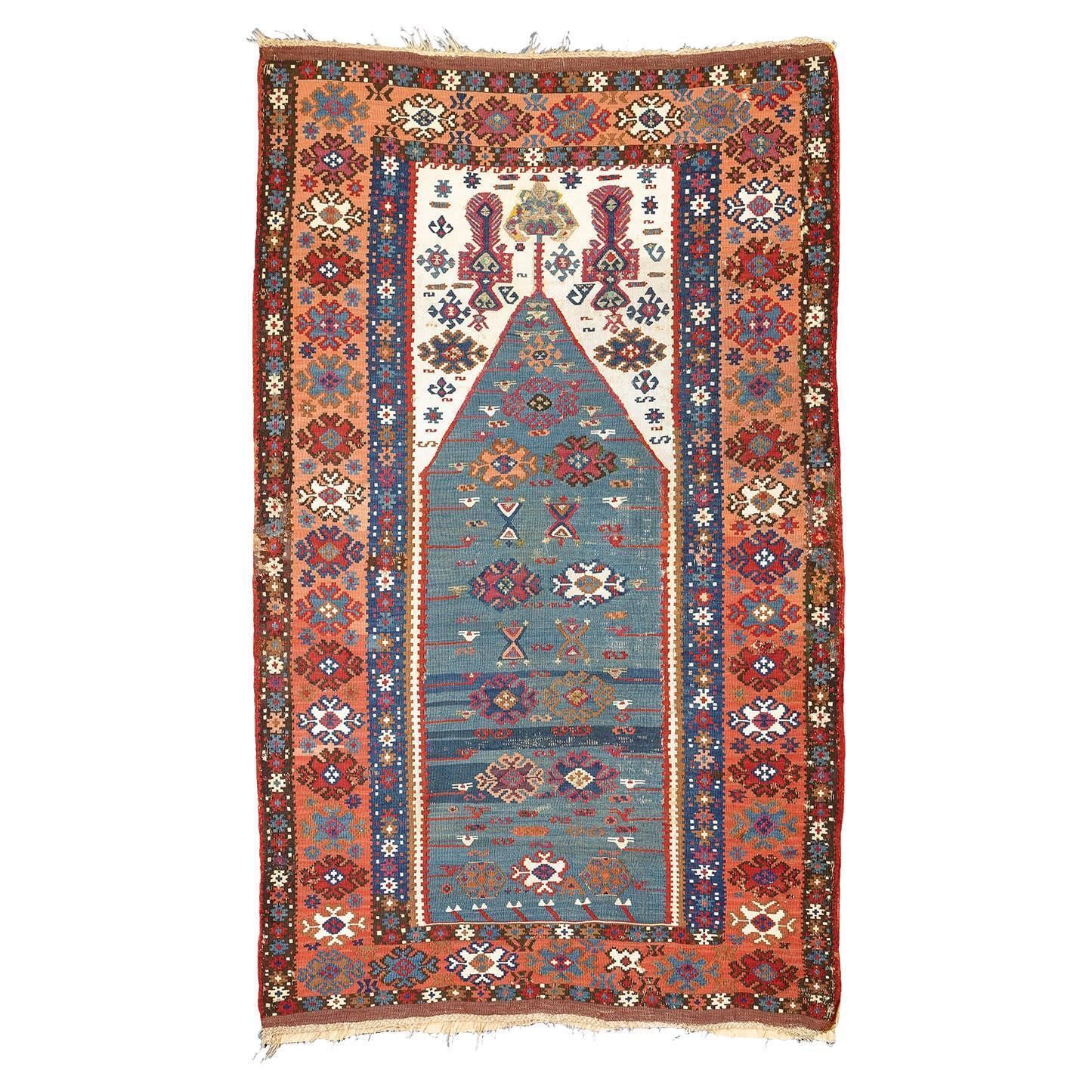 Antique Turkish Erzurum Kilim Sage Green