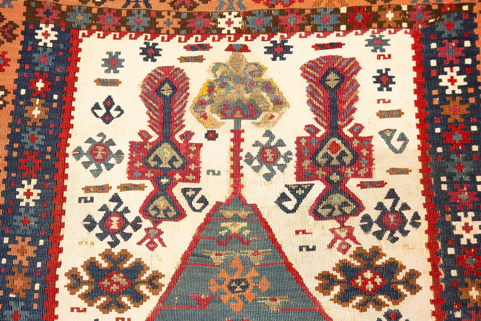 Antique Turkish Erzurum Kilim Sage Green photo Textiles
