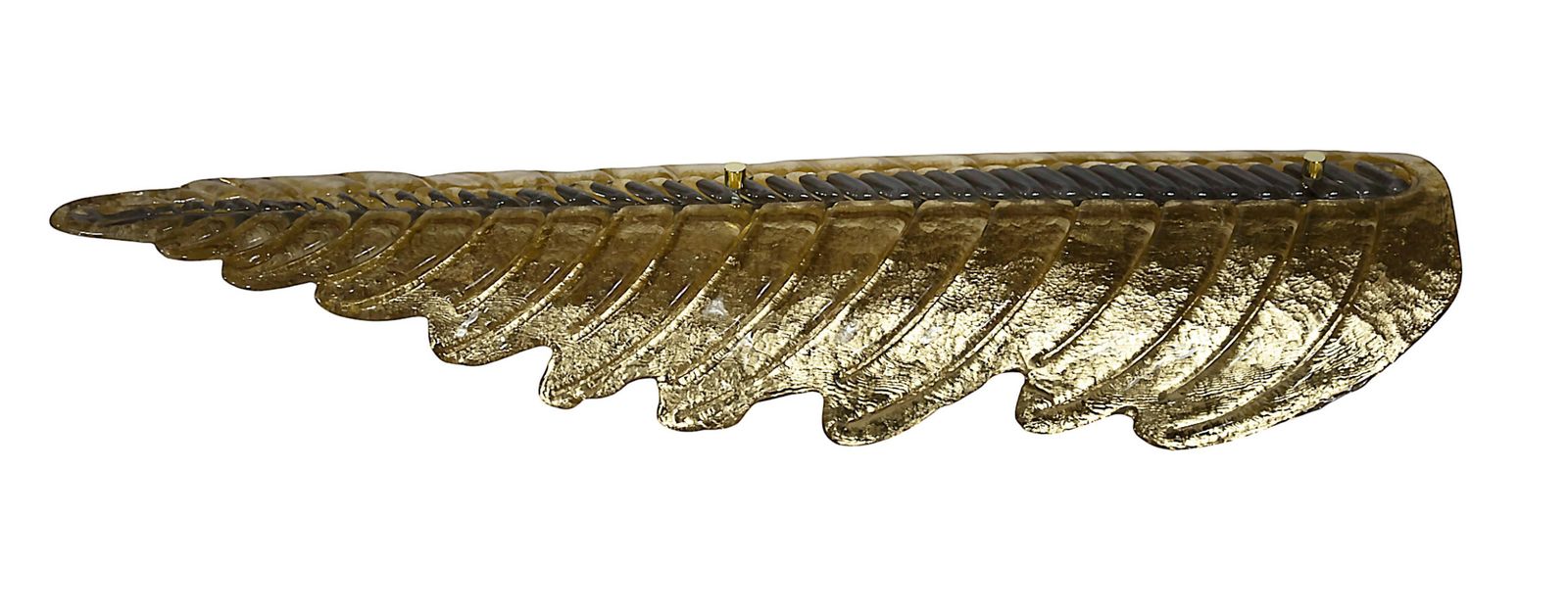 Pair Of Very Large Italian Leaf Form Murano Glass And Brass Wall Light Sconces photo vinterior