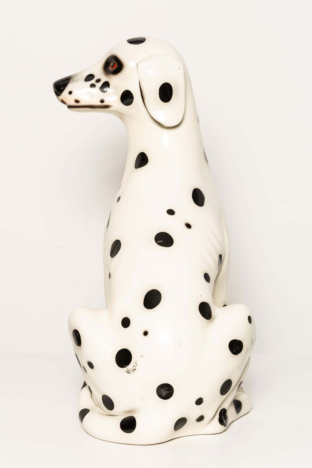 Mid Century White Big Dalmatian Dog Terracota Sculpture, Italy, 1960s photo Art