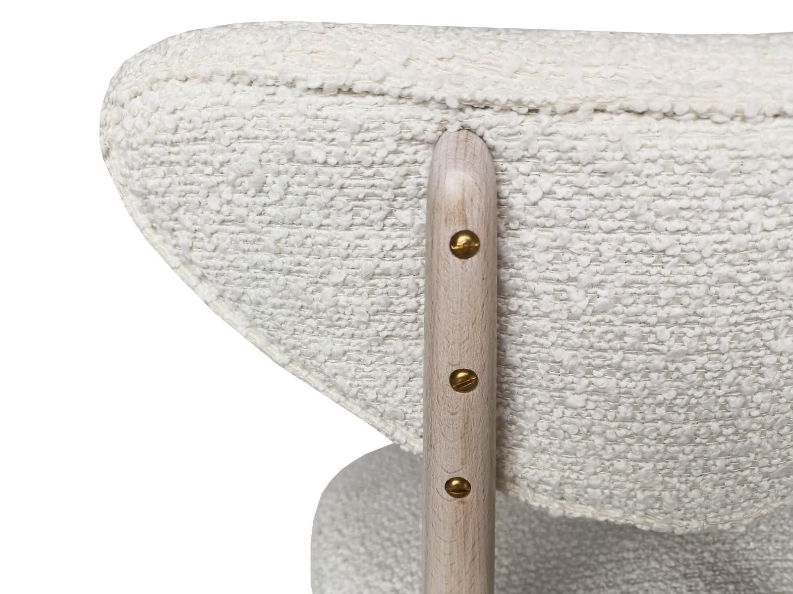 Mid Century Heart Chair White Boucle Fabric, Europe, 1960s photo buy